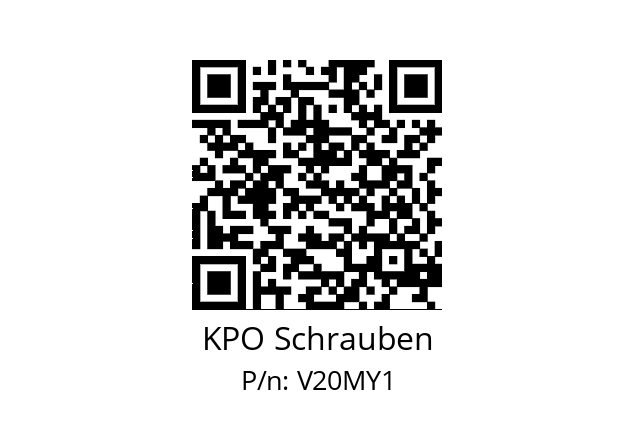   KPO Schrauben V20MY1