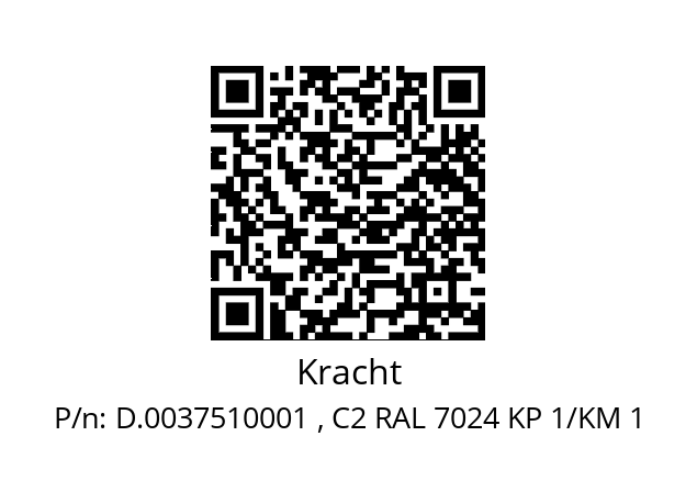   Kracht D.0037510001 , C2 RAL 7024 KP 1/KM 1