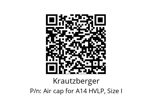   Krautzberger Air cap for A14 HVLP, Size I