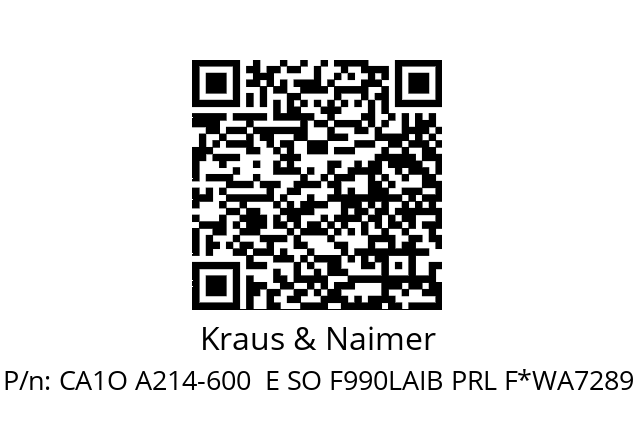   Kraus & Naimer CA1O A214-600  E SO F990LAIB PRL F*WA7289