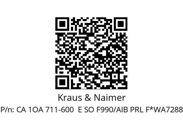   Kraus & Naimer CA 1OA 711-600  E SO F990/AIB PRL F*WA7288