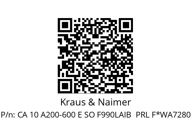   Kraus & Naimer CA 10 A200-600 E SO F990LAIB  PRL F*WA7280