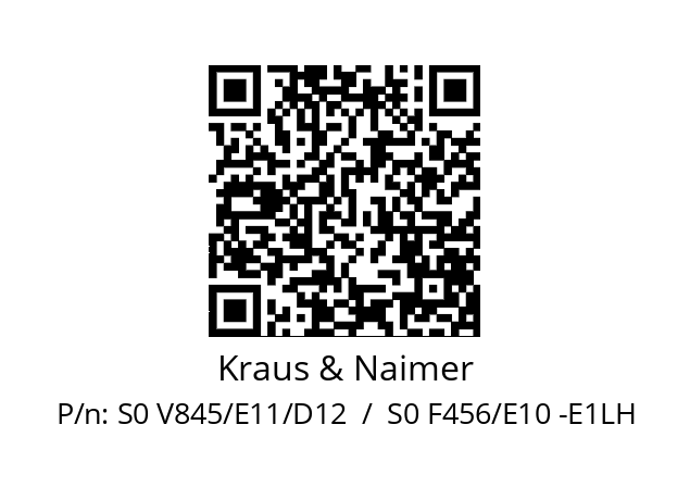   Kraus & Naimer S0 V845/E11/D12  /  S0 F456/E10 -E1LH