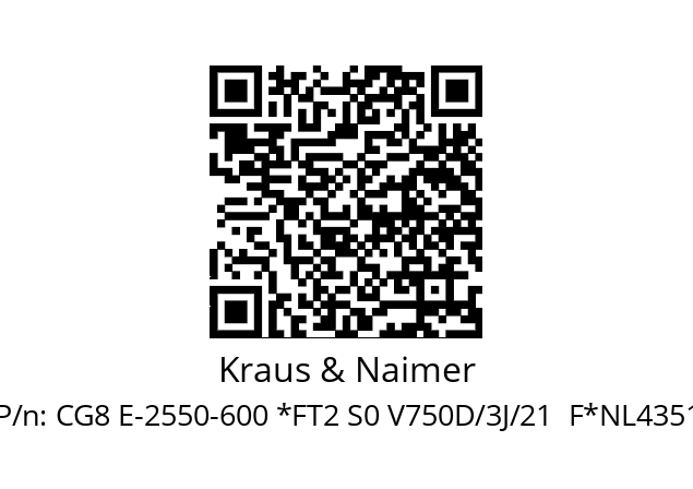   Kraus & Naimer CG8 E-2550-600 *FT2 S0 V750D/3J/21  F*NL4351