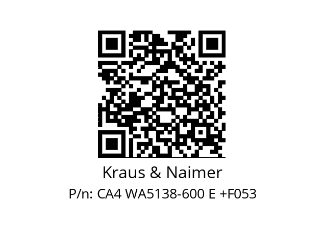   Kraus & Naimer CA4 WA5138-600 E +F053