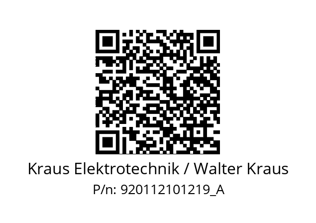   Kraus Elektrotechnik / Walter Kraus 920112101219_A