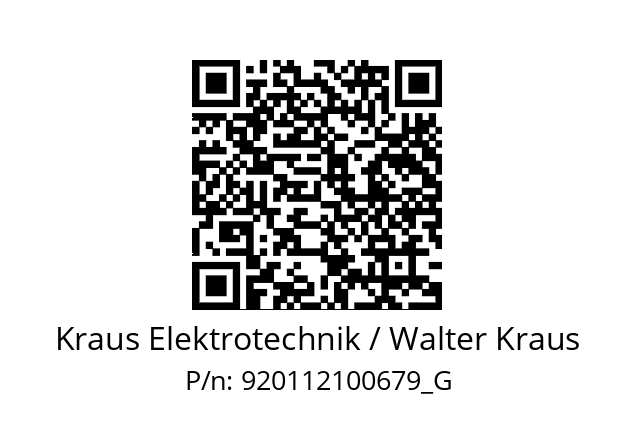   Kraus Elektrotechnik / Walter Kraus 920112100679_G