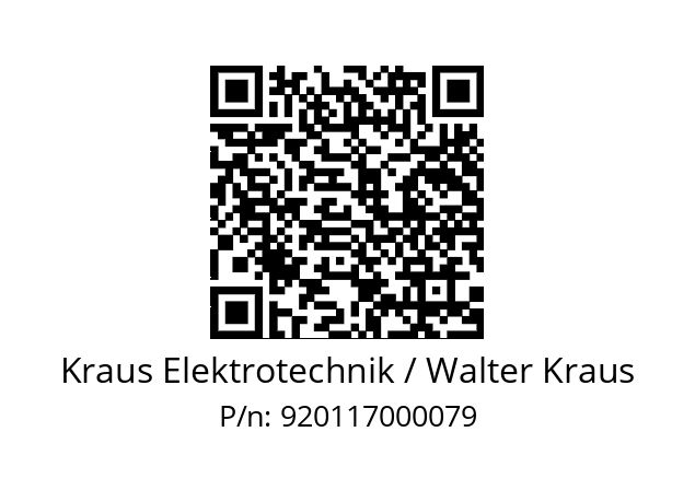   Kraus Elektrotechnik / Walter Kraus 920117000079