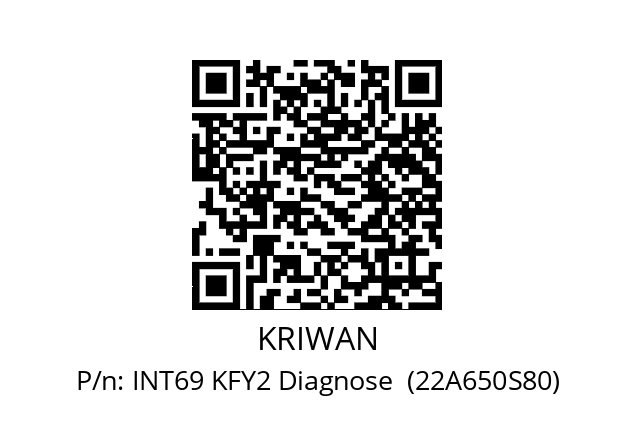   KRIWAN INT69 KFY2 Diagnose  (22A650S80)