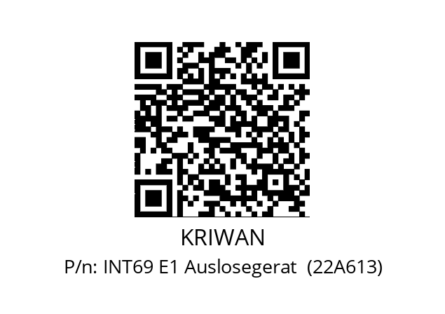   KRIWAN INT69 E1 Auslosegerat  (22A613)