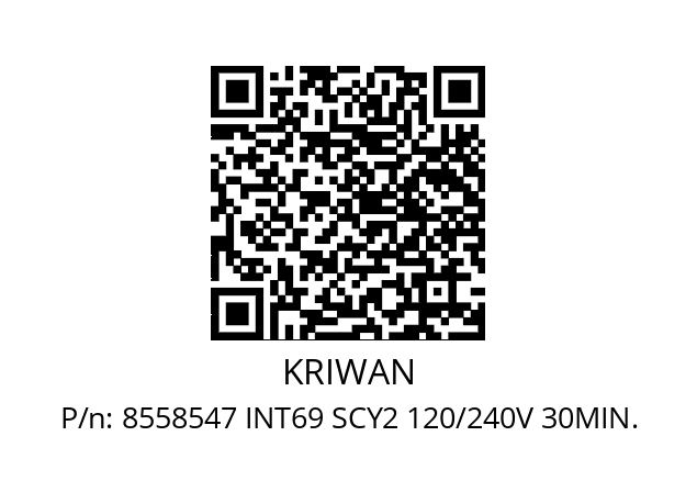   KRIWAN 8558547 INT69 SCY2 120/240V 30MIN.