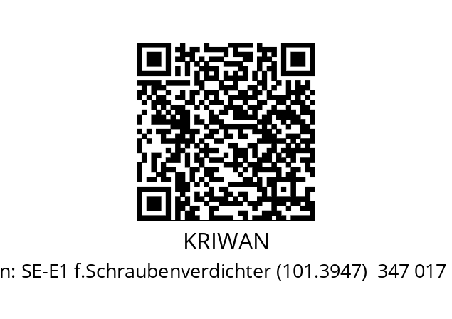   KRIWAN SE-E1 f.Schraubenverdichter (101.3947)  347 017 10