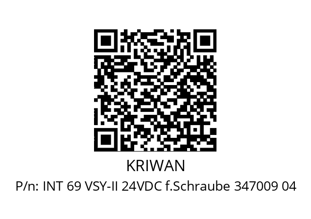   KRIWAN INT 69 VSY-II 24VDC f.Schraube 347009 04