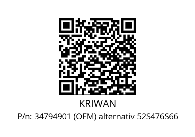   KRIWAN 34794901 (OEM) alternativ 52S476S66