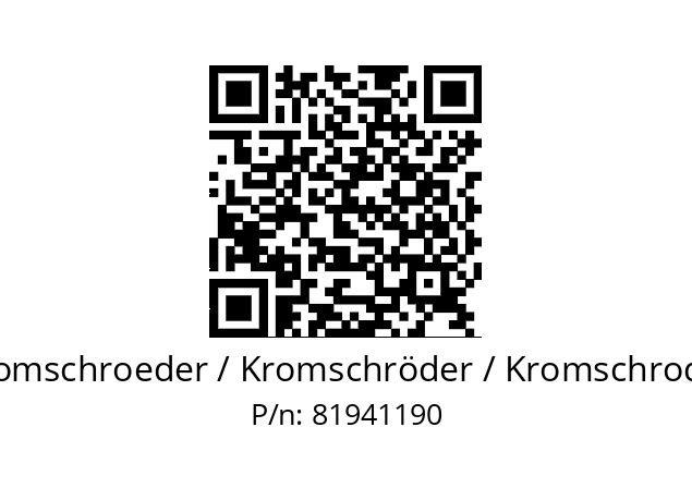   Kromschroeder / Kromschröder / Kromschroder 81941190