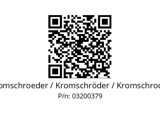   Kromschroeder / Kromschröder / Kromschroder 03200379