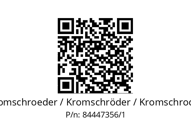   Kromschroeder / Kromschröder / Kromschroder 84447356/1