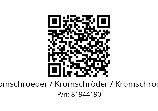   Kromschroeder / Kromschröder / Kromschroder 81944190