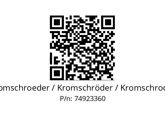   Kromschroeder / Kromschröder / Kromschroder 74923360