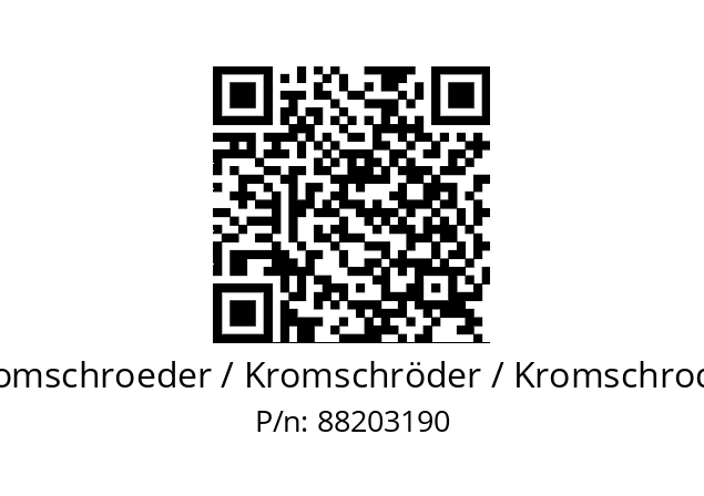   Kromschroeder / Kromschröder / Kromschroder 88203190