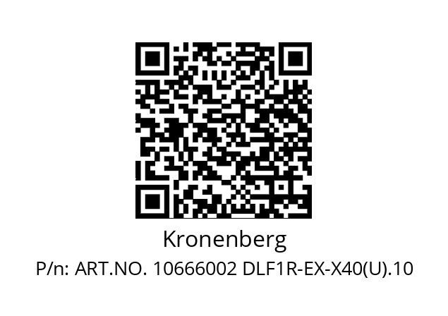   Kronenberg ART.NO. 10666002 DLF1R-EX-X40(U).10