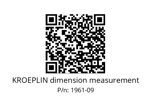   KROEPLIN dimension measurement 1961-09