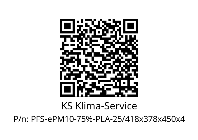   KS Klima-Service PFS-ePM10-75%-PLA-25/418x378x450x4