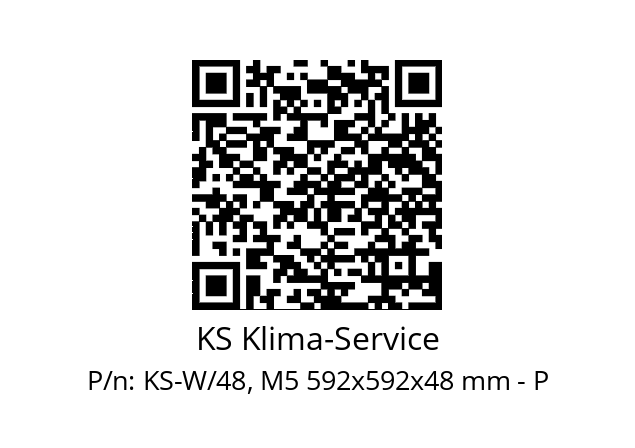   KS Klima-Service KS-W/48, M5 592x592x48 mm - P