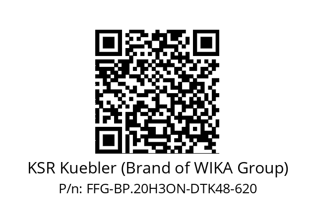   KSR Kuebler (Brand of WIKA Group) FFG-BP.20H3ON-DTK48-620