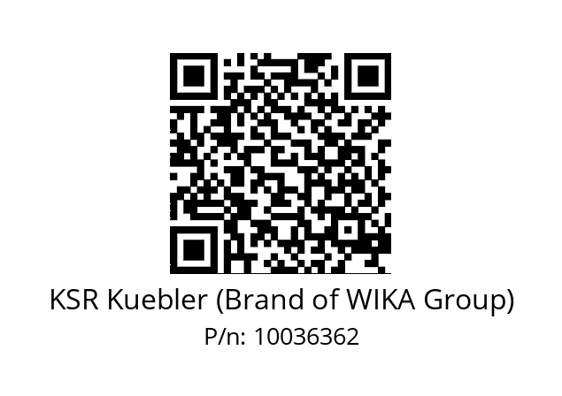   KSR Kuebler (Brand of WIKA Group) 10036362