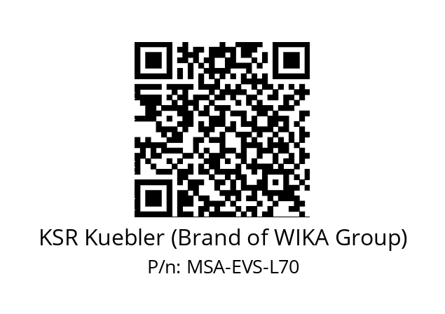   KSR Kuebler (Brand of WIKA Group) MSA-EVS-L70