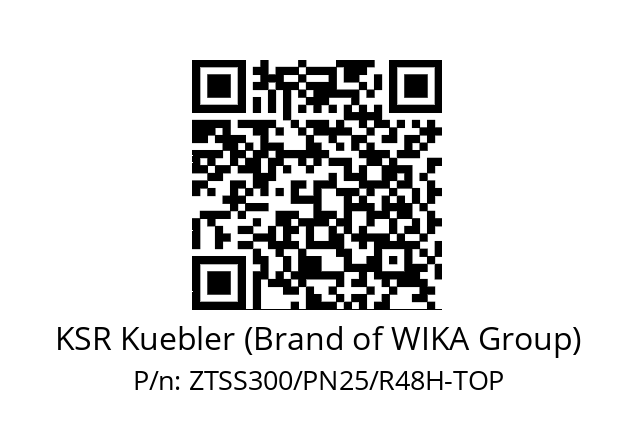   KSR Kuebler (Brand of WIKA Group) ZTSS300/PN25/R48H-TOP