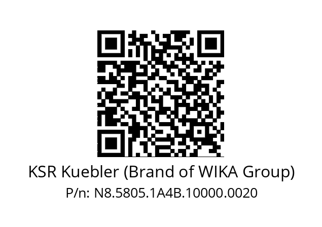   KSR Kuebler (Brand of WIKA Group) N8.5805.1A4B.10000.0020