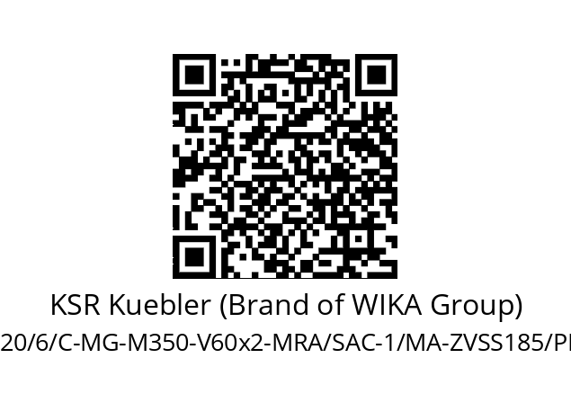   KSR Kuebler (Brand of WIKA Group) BNA-20/6/C-MG-M350-V60x2-MRA/SAC-1/MA-ZVSS185/PN25/R48H