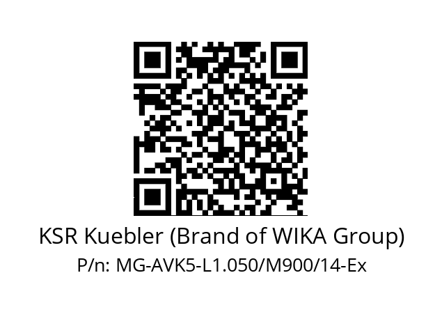   KSR Kuebler (Brand of WIKA Group) MG-AVK5-L1.050/M900/14-Ex