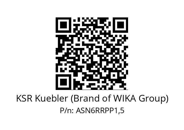   KSR Kuebler (Brand of WIKA Group) ASN6RRPP1,5