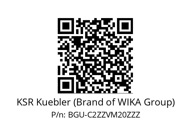   KSR Kuebler (Brand of WIKA Group) BGU-C2ZZVM20ZZZ