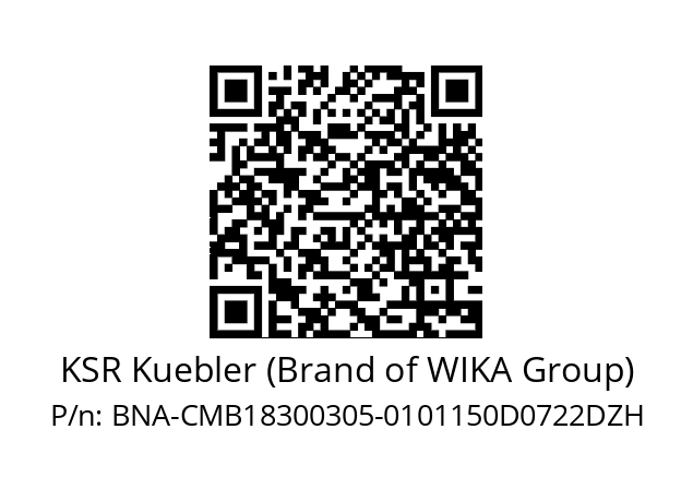   KSR Kuebler (Brand of WIKA Group) BNA-CMB18300305-0101150D0722DZH