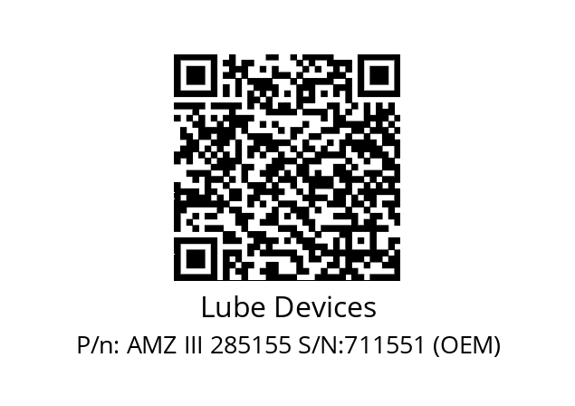   Lube Devices AMZ III 285155 S/N:711551 (OEM)