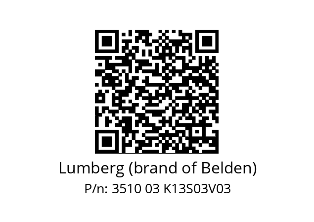   Lumberg (brand of Belden) 3510 03 K13S03V03