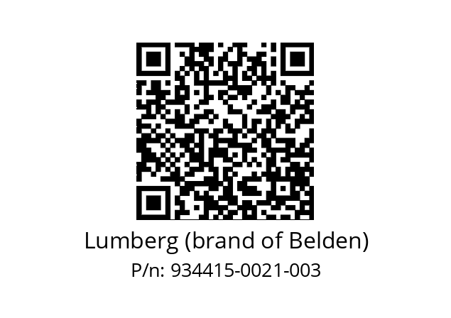   Lumberg (brand of Belden) 934415-0021-003