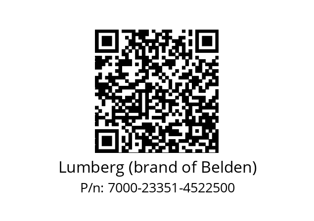   Lumberg (brand of Belden) 7000-23351-4522500