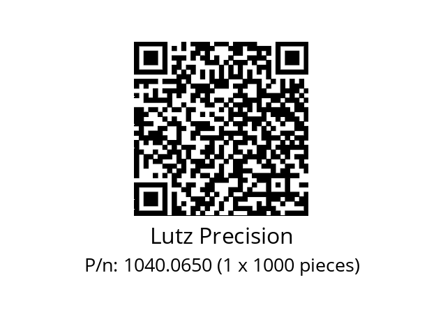   Lutz Precision 1040.0650 (1 x 1000 pieces)