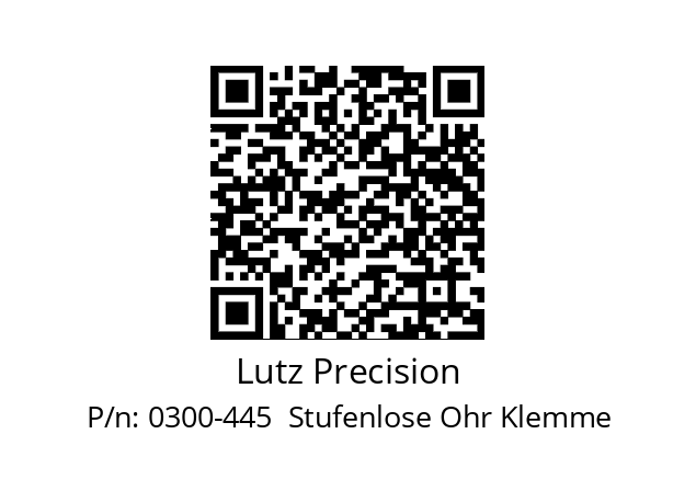   Lutz Precision 0300-445  Stufenlose Ohr Klemme