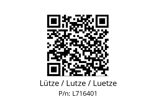   Lütze / Lutze / Luetze L716401