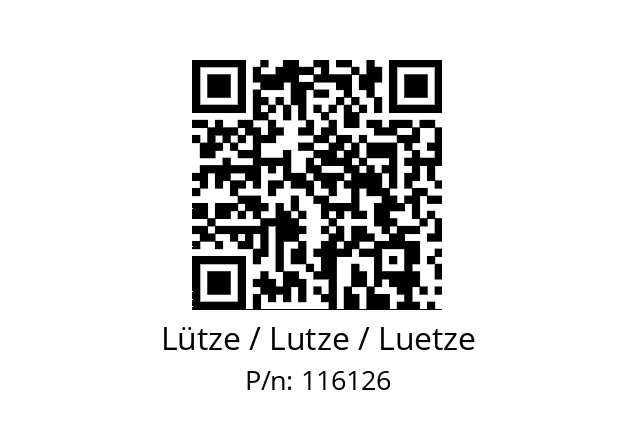   Lütze / Lutze / Luetze 116126