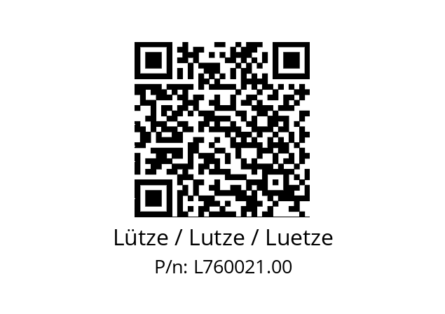   Lütze / Lutze / Luetze L760021.00