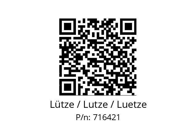   Lütze / Lutze / Luetze 716421