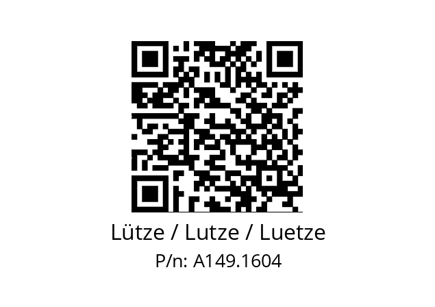   Lütze / Lutze / Luetze A149.1604