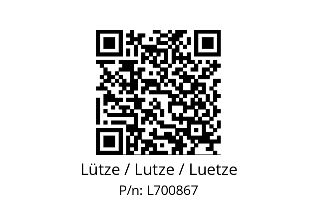   Lütze / Lutze / Luetze L700867